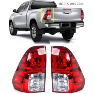 Par de Luces Traseras Toyota Hilux Revo (2016-2020) - Lente Rojo y Blanco