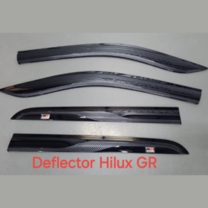 Juego de Viseras de Lluvia Toyota Hilux GR Sport (2016-2025) - Acabado Fibra de Carbono con Logo Metálico